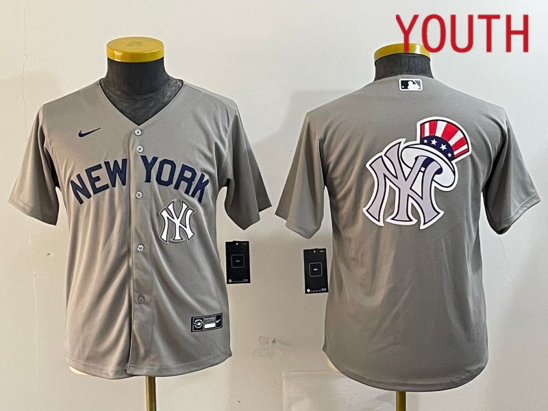 Youth New York Yankees Blank Grey Game 2024 Nike MLB Jersey style 121811